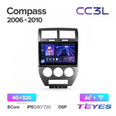 Магнитола Teyes CC3L для Jeep Compass 2007-2009
