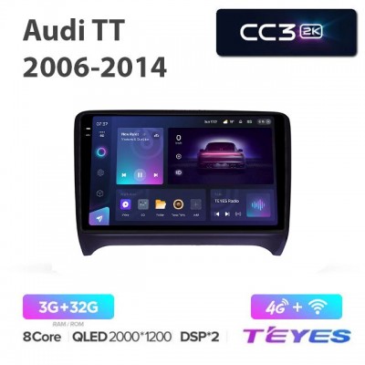 Магнитола Teyes 2K_CC3 для Audi TT 2006-2014