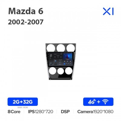 Штатная магнитола для Mazda 6 2002-2007