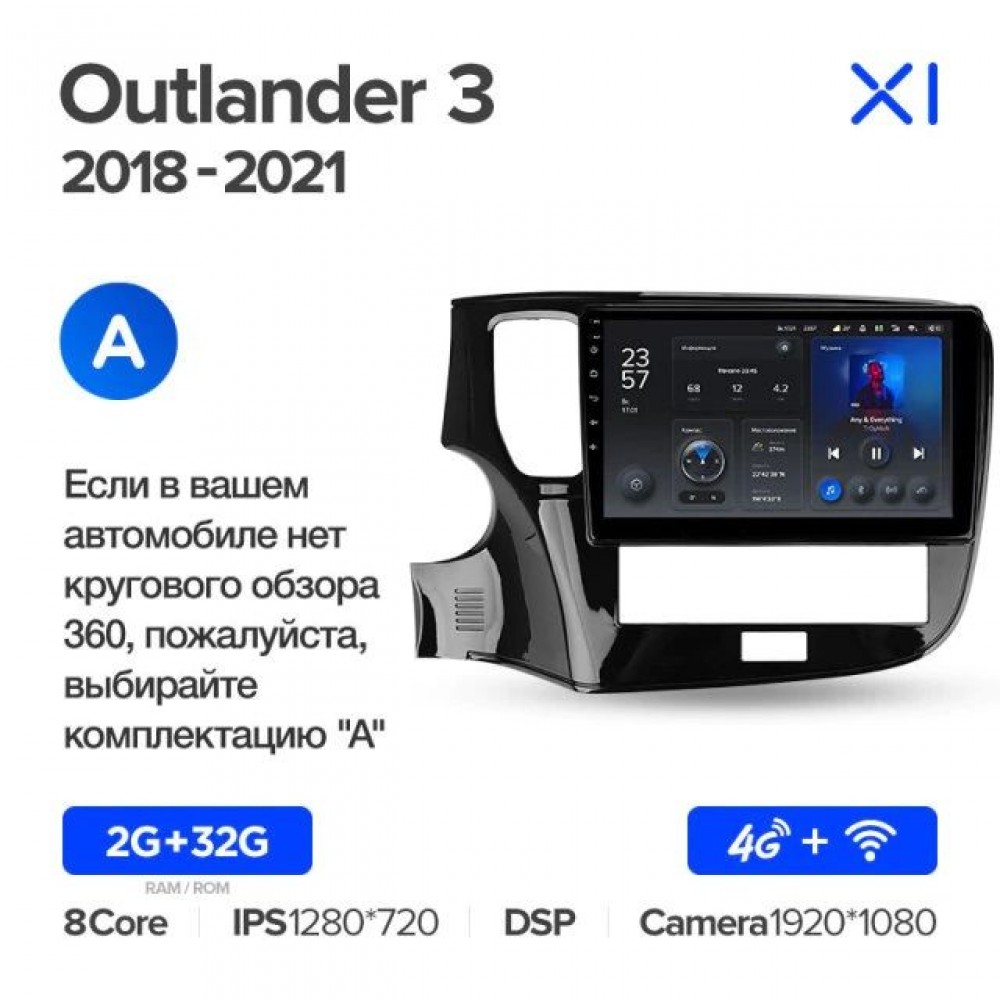 Штатная магнитола для Mitsubishi Outlander 2021