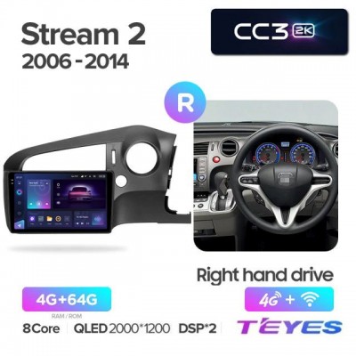 Магнитола Teyes 2K_CC3 для Honda Stream 2006-2014