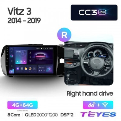 Магнитола Teyes 2K_CC3 для Toyota Vitz 2015-2020