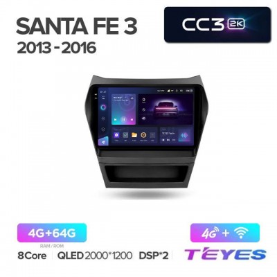 Магнитола Teyes 2K_CC3 для Hyundai Santa Fe 2012-2018 High