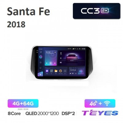 Магнитола Teyes 2K_CC3 для Hyundai Santa Fe 2018+