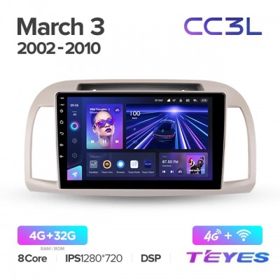 Штатная магнитола Teyes CC3L для Nissan March 2002-2010