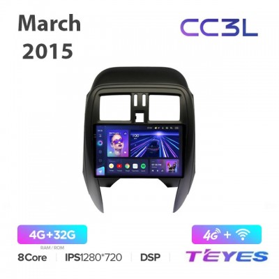 Штатная магнитола Teyes CC3L для Nissan March/Micra 2015