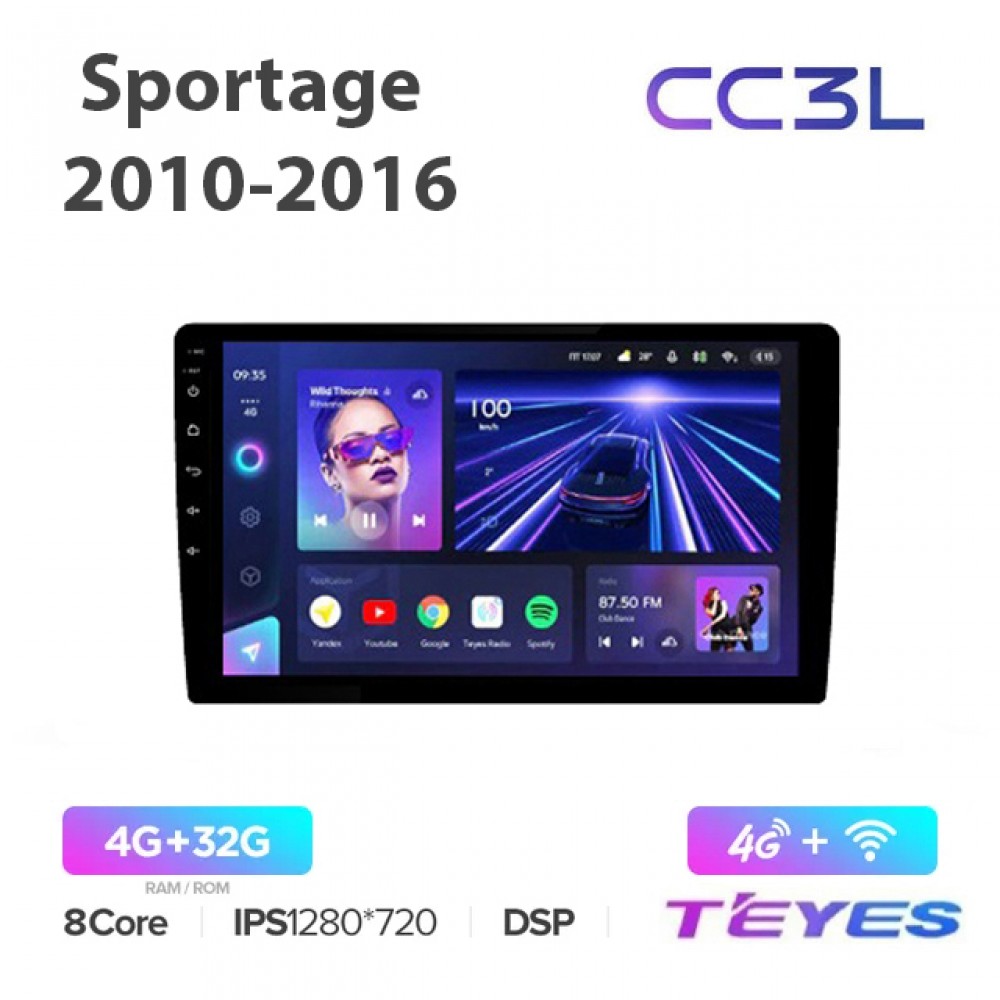 Магнитола Teyes CC3L для Kia Sportage 2010-2016 Button