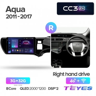 Магнитола Teyes 2K_CC3 для Toyota Aqua 2012-2014
