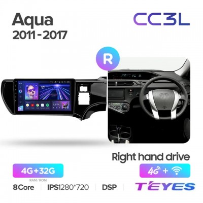 Магнитола Teyes CC3L для Toyota Aqua 2012-2014