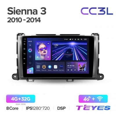 Магнитола Teyes CC3L для Toyota Sienna 2010-2014