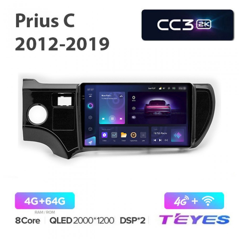 Магнитола Teyes 2K_CC3 для Toyota Prius C 2012-2019 левый руль