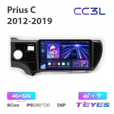 Магнитола Teyes CC3L для Toyota Prius C 2012-2019 левый руль