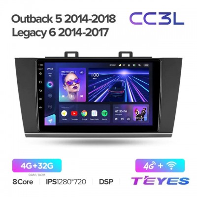 Магнитола Teyes CC3L для Subaru Legasy 2015-2018