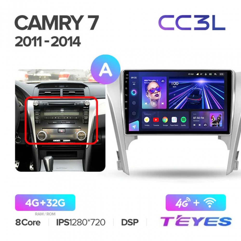 Магнитола Teyes CC3L для Toyota Camry V50 2011-2014