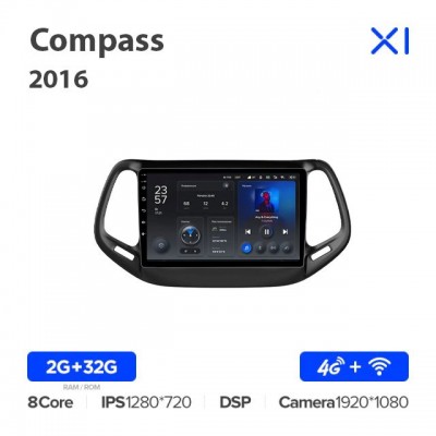 Штатная магнитола для Jeep Compass 2016+