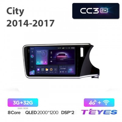 Магнитола Teyes 2K_CC3 для Honda City 2014-2017