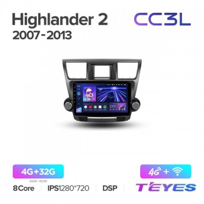 Магнитола Teyes CC3L для Toyota Highlander 2008-2013