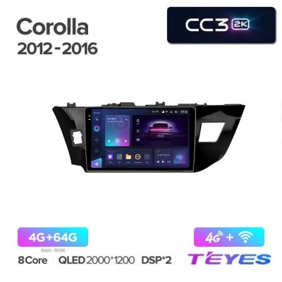 Магнитола Teyes 2K_CC3 для Toyota Corolla E160 2013-2016