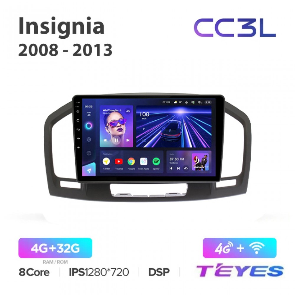 Магнитола Teyes CC3L для Opel Insignia 2008-2013
