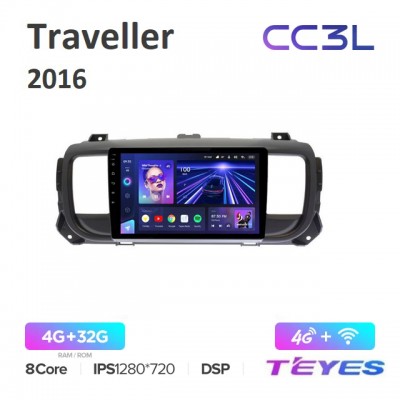 Магнитола Teyes CC3L для Peugeot Traveller/ Citroen Spacetourer, Jumpy 2016+