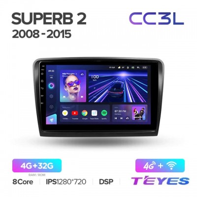 Магнитола Teyes CC3L для Skoda SuperB 2008-2015