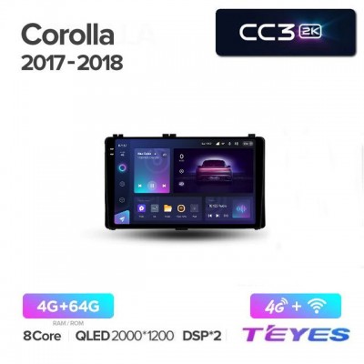 Магнитола Teyes 2K_CC3 для Toyota Corolla E170 2016-2018