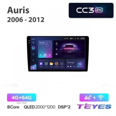 Магнитола Teyes 2K_CC3 для Toyota Auris