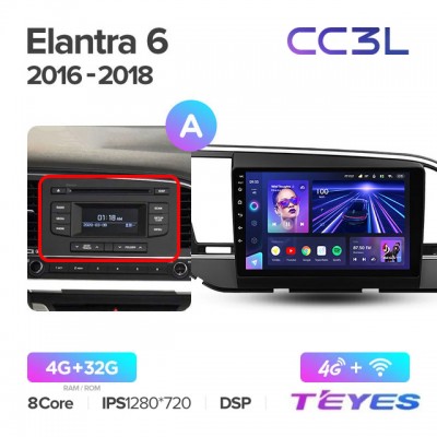 Магнитола Teyes CC3L для Hyundai Elantra 2015-2018