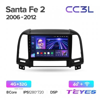 Магнитола Teyes CC3L для Hyundai Santa Fe 2006-2012