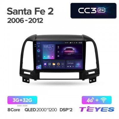 Магнитола Teyes 2K_CC3 для Hyundai Santa Fe 2006-2012