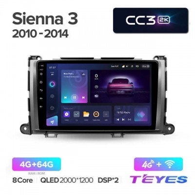 Магнитола Teyes 2K_CC3 для Toyota Sienna 2010-2014