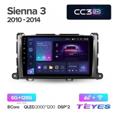 Магнитола Teyes 2K_CC3 для Toyota Sienna 2010-2014