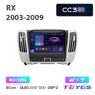Магнитола Teyes 2K_CC3 для Lexus RX 300/330/350 2003-2009 Button на Android
