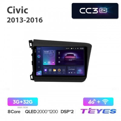 Магнитола Teyes 2K_CC3 для Honda Civic 2013-2016