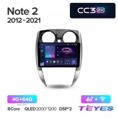 Магнитола Teyes 2K_CC3 для Nissan Note 2012-2021
