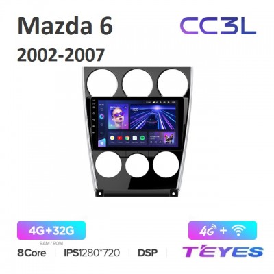 Магнитола Teyes CC3L для Mazda 6 2002-2007