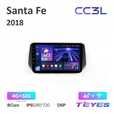 Магнитола Teyes CC3L для Hyundai Santa Fe 2018+
