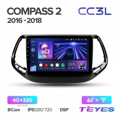 Магнитола Teyes CC3L для Jeep Compass 2016+