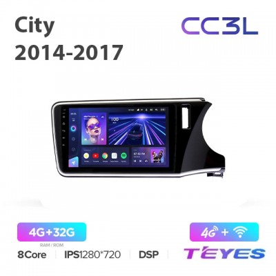 Магнитола Teyes CC3L для Honda City 2014-2017
