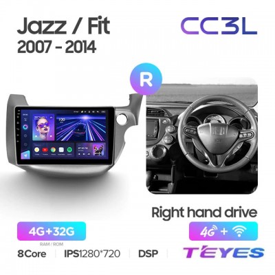 Магнитола Teyes CC3L для Honda Fit/Jazz 2007-2014